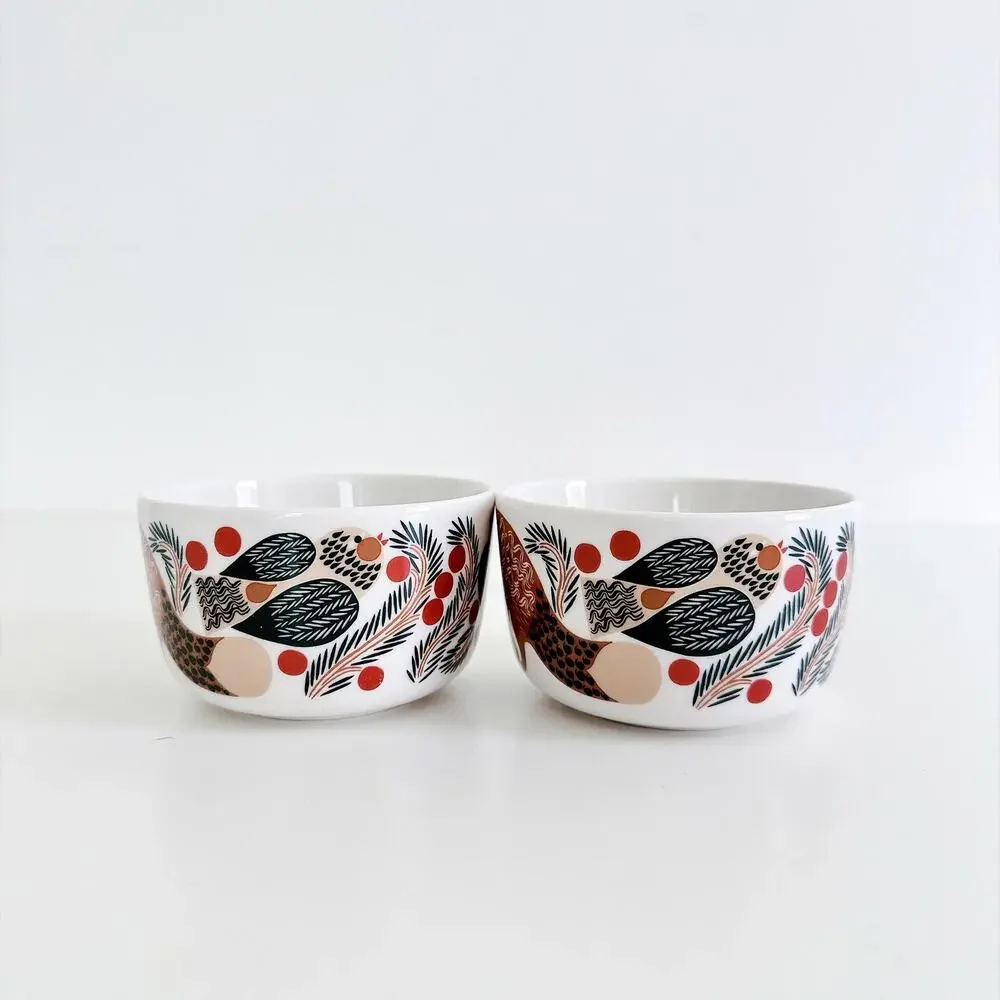 MERIMEKKO OIVA KETUNMARJA BOWLS SET OF 2 RED FOX